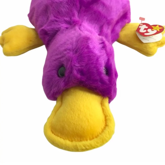 TY Beanie Baby Patti, Purple, Yellow Duck Platypus 1998 Tag Attached 14" - Picture 3 of 10